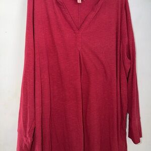 EVRI Deep Red Long Sleeve Tunic